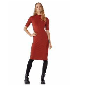Women's Ribbed Mock Neck Dress from Free Assembly L